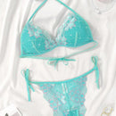 Conjunto de lenceria de encaje de 2 piezas para mujer
