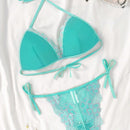 Conjunto de lenceria de encaje de 2 piezas para mujer