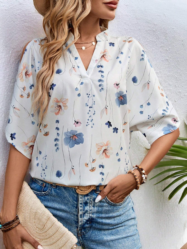 Camisa floral de moda de verano para mujer