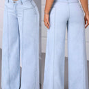 Essnce Pantalones Jeans de mujer de pierna ancha y corte holgado, ideal para el uso diario y ropa casual