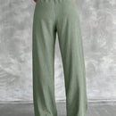 Tall pantalones rectos de talla alta con cintura elastica solida
