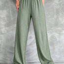 Tall pantalones rectos de talla alta con cintura elastica solida
