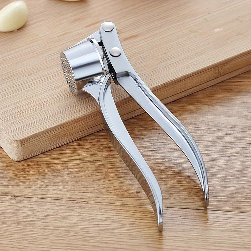 Prensa de ajo de aleación de zinc - 1pc, manual portátil de ajo y jengibre, gadget de cocina, a prueba de óxido, fácil de exprimir, no necesita electricidad
