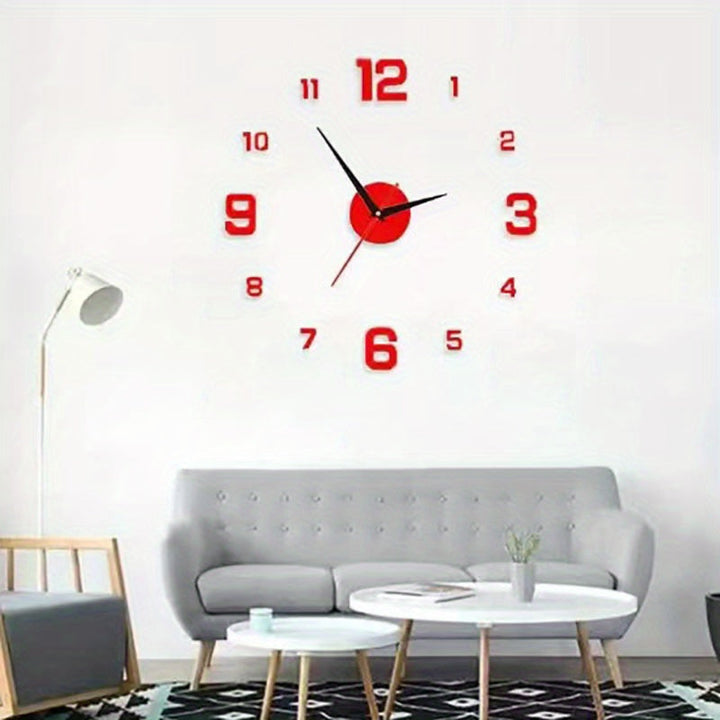 Reloj de pared 3D de estilo nórdico silencioso, 15,75 x 15,75 pulgadas con manos luminosas - Fácil de instalar, alimentado por batería, perfecto para sala de estar, dormitorio, decoración de oficina