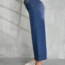 Tall Pantalones capri de mezclilla anchos, holgados y casuales para mujer, azules
