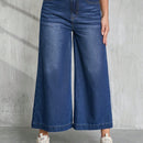 Tall Pantalones capri de mezclilla anchos, holgados y casuales para mujer, azules