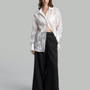 Ontre Blusa blanca sexy de encaje para mujeres, ropa de trabajo y formal, ropa casual