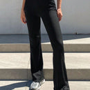 DAZY Pantalones acampanados solidos de textura para mujer en verano