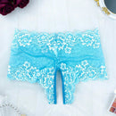 Panties sexys de encaje para mujer de una sola pieza con entrepierna abierta