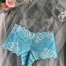 Panties sexys de encaje para mujer de una sola pieza con entrepierna abierta