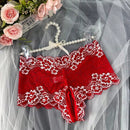 Panties de encaje de entrepierna abierta para mujeres sexys, pieza individual