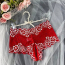 Panties de encaje de entrepierna abierta para mujeres sexys, pieza individual