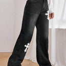 EZwear Jeans de pierna ancha con estampado grafico