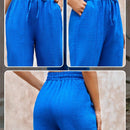 Pantalones de cintura con cordon con bolsillo oblicuo