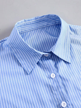 Blusa corta a rayas con detalle de torsion en la espalda