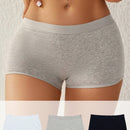 Calzoncillos ajustados casuales de color liso con cintura elastica para mujer
