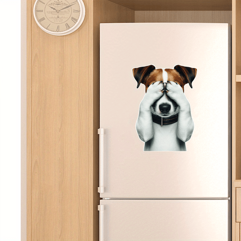 Calcomanías Creativas y Divertidas de Personalidad de Perro Sin Mirar para Inodoro, Arte Decorativo en Papel para Baño, Imanes para Nevera, Calcomanías para Vidrio, Pegatinas para Ventana del Coche, Decoración de Regalo para Navidad/Halloween