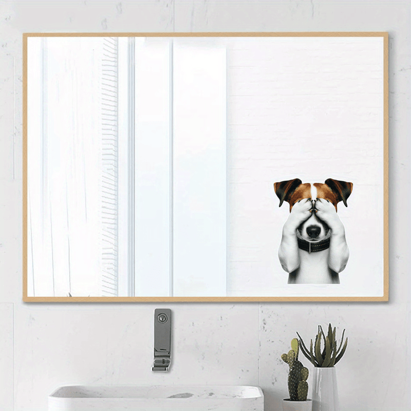 Calcomanías Creativas y Divertidas de Personalidad de Perro Sin Mirar para Inodoro, Arte Decorativo en Papel para Baño, Imanes para Nevera, Calcomanías para Vidrio, Pegatinas para Ventana del Coche, Decoración de Regalo para Navidad/Halloween