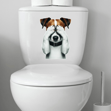 Calcomanías Creativas y Divertidas de Personalidad de Perro Sin Mirar para Inodoro, Arte Decorativo en Papel para Baño, Imanes para Nevera, Calcomanías para Vidrio, Pegatinas para Ventana del Coche, Decoración de Regalo para Navidad/Halloween