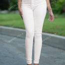 Apperloth a pantalon casual comodo para citas en color morado con cintura alta elastica, bolsillo inclinado ajustado y tobillera conica