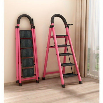 1pc 5 Pasos, Taburete Plegable para Adultos, Pedal Antideslizante, Ligero, Ideal para Cocinas y Hogares, Oficinas de Bibliotecas, Escaleras de Acero Resistentes