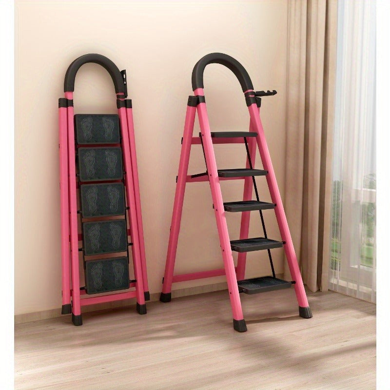 1pc 5 Pasos, Taburete Plegable para Adultos, Pedal Antideslizante, Ligero, Ideal para Cocinas y Hogares, Oficinas de Bibliotecas, Escaleras de Acero Resistentes