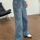 Dazy Designer Jeans casuales de pierna ancha con cintura con cordon para uso diario