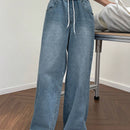 Dazy Designer Jeans casuales de pierna ancha con cintura con cordon para uso diario