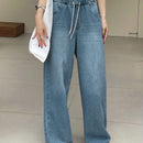 Dazy Designer Jeans casuales de pierna ancha con cintura con cordon para uso diario