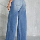 Tall Jeans de pierna ancha de cintura alta de mujer, ajuste holgado casual, azul