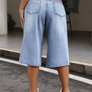 SXY Jeans de capris de pierna ancha rasgados
