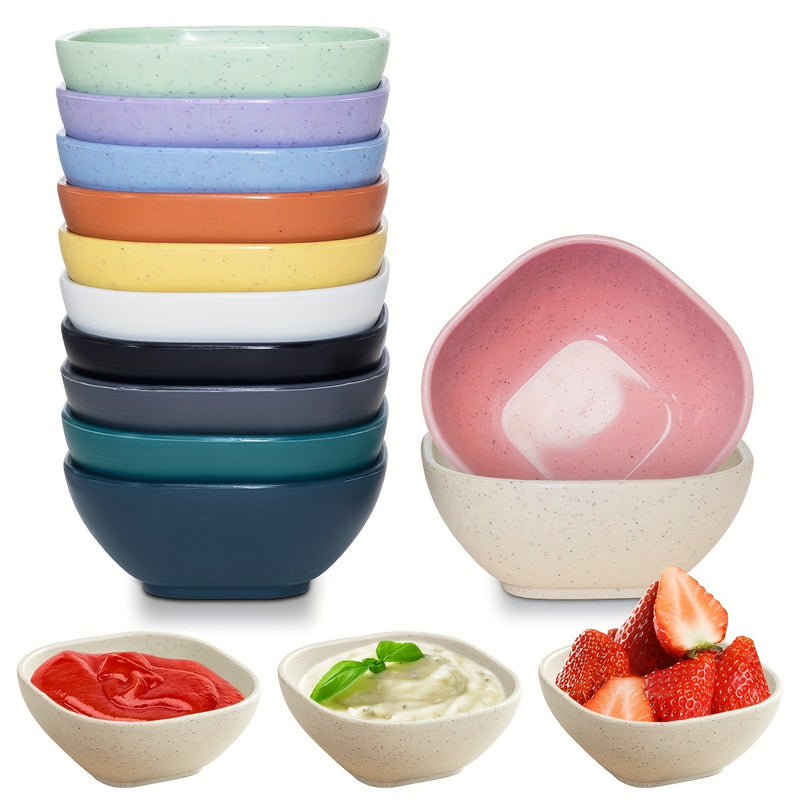 Juego de 8 tazones cuadrados para salsas - Ideales para vinagre, aderezos y condimentos - Plástico resistente, perfecto para el hogar, restaurantes y food trucks