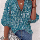 Blusa con mangas de linterna con estampado floral pequeno