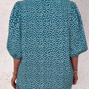 Blusa con mangas de linterna con estampado floral pequeno