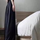Prive Pantalones palazzo de pierna ancha larga de cintura alta y cintura irregular para mujer en negro