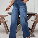 LUNE Jeans de carga con bolsillos de solapa en los lados