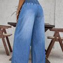 LUNE Jeans de pierna ancha con cintura elastica de talle alto