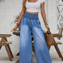 LUNE Jeans de pierna ancha con cintura elastica de talle alto