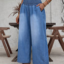 LUNE Jeans de pierna ancha con cintura elastica de talle alto