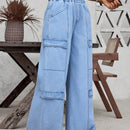 LUNE Jeans de carga con bolsillo de aleta en el lateral