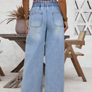 LUNE Jeans de pierna ancha con cintura paperbag