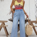 LUNE Jeans de pierna ancha con cintura paperbag