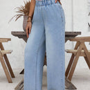 LUNE Jeans de pierna ancha con cintura paperbag