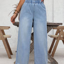 LUNE Jeans de pierna ancha con cintura paperbag