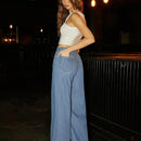 Forever 21 Jeans de gran tamano y corte holgado con lavado claro, estilo versatil