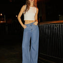 Forever 21 Jeans de gran tamano y corte holgado con lavado claro, estilo versatil