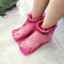 Zapatos de baño de pies de plástico reutilizable, sin fragancia, no eléctricos, bañera de pies de spa ahorradora de agua para uso doméstico