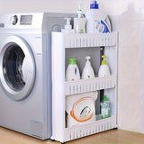 Organizador de Almacenamiento en Carrito de Plástico Delgado, Unidad Móvil de Estantería para Espacios Angostos con Esenciales de Cocina y Baño