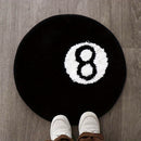 Alfombra de Área con Diseño de Bola de Billar N.º 8 Festiva - Suave, Esponjosa, Amigable con la Piel con Base Antideslizante, Perfecta para Decoración de Dormitorio, Poliéster, Lavable a Máquina
