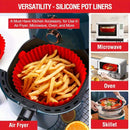 Forros de silicona para freidora de aire, 1 pieza - Reutilizable, antiadherente, fácil de limpiar, resistente al calor hasta 450°F, insertos de olla multiusos para freír, hornear, asar - Accesorio de cocina duradero para una cocción más saludable